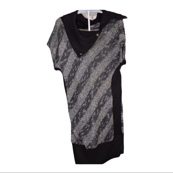 Arden B Sweaters - Arden B Long Sweater Black Silver Cowl Neck XS